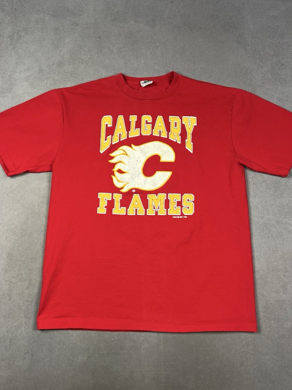 Vintage Waves Calgary Flames Graphic Tee Graphic Tee in Red & Yellow
